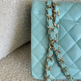 CHANEL Handbag 19C Tiffany Blue  Caviar Quilted Classic Flap Medium LGHW - Redeluxe