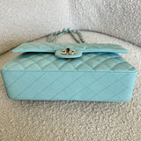 CHANEL Handbag 19C Tiffany Blue  Caviar Quilted Classic Flap Medium LGHW - Redeluxe