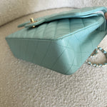 CHANEL Handbag 19C Tiffany Blue  Caviar Quilted Classic Flap Medium LGHW - Redeluxe