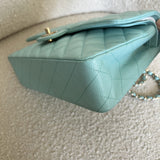 CHANEL Handbag 19C Tiffany Blue  Caviar Quilted Classic Flap Medium LGHW - Redeluxe