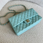 CHANEL Handbag 19C Tiffany Blue  Caviar Quilted Classic Flap Medium LGHW - Redeluxe