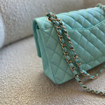 CHANEL Handbag 19C Tiffany Blue Caviar Quilted Classic Flap Medium LGHW - Redeluxe