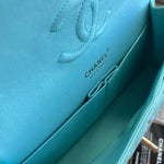 CHANEL Handbag 19C Tiffany Blue Caviar Quilted Classic Flap Medium LGHW - Redeluxe