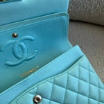 CHANEL Handbag 19C Tiffany Blue Caviar Quilted Classic Flap Medium LGHW - Redeluxe