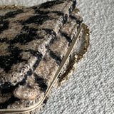CHANEL Handbag 19K Beige and Black Houndstooth Tweed WOC - Redeluxe