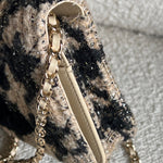 CHANEL Handbag 19K Beige and Black Houndstooth Tweed WOC - Redeluxe