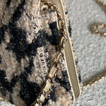 CHANEL Handbag 19K Beige and Black Houndstooth Tweed WOC - Redeluxe