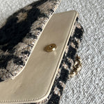 CHANEL Handbag 19K Beige and Black Houndstooth Tweed WOC - Redeluxe