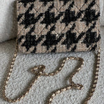 CHANEL Handbag 19K Beige and Black Houndstooth Tweed WOC - Redeluxe