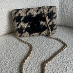 CHANEL Handbag 19K Beige and Black Houndstooth Tweed WOC - Redeluxe