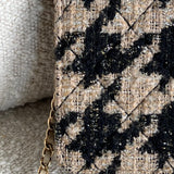 CHANEL Handbag 19K Beige and Black Houndstooth Tweed WOC - Redeluxe