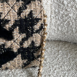 CHANEL Handbag 19K Beige and Black Houndstooth Tweed WOC - Redeluxe