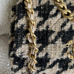 CHANEL Handbag 19K Houndstooth 19 Flap Beige/Black Small MHW - Redeluxe