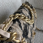 CHANEL Handbag 19K Houndstooth 19 Flap Beige/Black Small MHW - Redeluxe