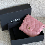 CHANEL Handbag 19S Pink Iridescent Caviar Quilted Flap Wallet - Redeluxe