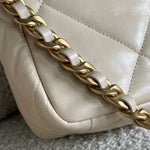 CHANEL Handbag 20A Small Beige Goatskin 19 Flap Mixed Hardware - Redeluxe