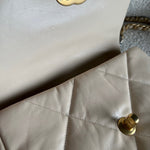 CHANEL Handbag 20A Small Beige Goatskin 19 Flap Mixed Hardware - Redeluxe