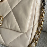 CHANEL Handbag 20A Small Beige Goatskin 19 Flap Mixed Hardware - Redeluxe