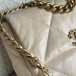 CHANEL Handbag 20A Small Beige Goatskin 19 Flap Mixed Hardware - Redeluxe