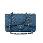 CHANEL Handbag 20B Denim Quilted Single Flap Medium Silver Hardware - Redeluxe