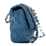 CHANEL Handbag 20B Denim Quilted Single Flap Medium Silver Hardware - Redeluxe