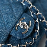CHANEL Handbag 20B Denim Quilted Single Flap Medium Silver Hardware - Redeluxe