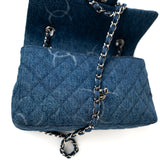 CHANEL Handbag 20B Denim Quilted Single Flap Medium Silver Hardware - Redeluxe
