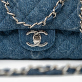CHANEL Handbag 20B Denim Quilted Single Flap Medium Silver Hardware - Redeluxe