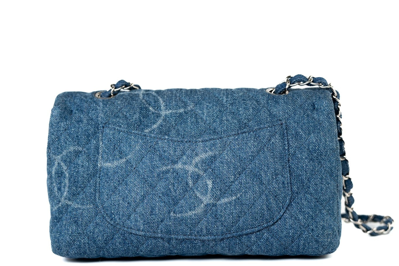 CHANEL Handbag 20B Denim Quilted Single Flap Medium Silver Hardware - Redeluxe