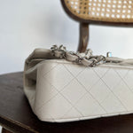 CHANEL Handbag 20B Ivory Caviar Quilted Classic Flap Medium Silver Hardware - Redeluxe