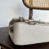 CHANEL Handbag 20B Ivory Caviar Quilted Classic Flap Medium Silver Hardware - Redeluxe