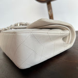 CHANEL Handbag 20B Ivory Caviar Quilted Classic Flap Medium Silver Hardware - Redeluxe