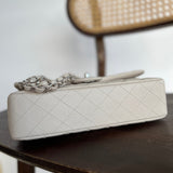 CHANEL Handbag 20B Ivory Caviar Quilted Classic Flap Medium Silver Hardware - Redeluxe