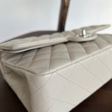 CHANEL Handbag 20B Ivory Caviar Quilted Classic Flap Medium Silver Hardware - Redeluxe