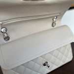 CHANEL Handbag 20B Ivory Caviar Quilted Classic Flap Medium Silver Hardware - Redeluxe
