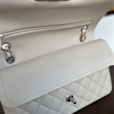 CHANEL Handbag 20B Ivory Caviar Quilted Classic Flap Medium Silver Hardware - Redeluxe