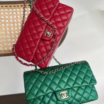 CHANEL Handbag 20B Ivory Caviar Quilted Classic Flap Medium Silver Hardware - Redeluxe