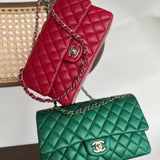 CHANEL Handbag 20B Ivory Caviar Quilted Classic Flap Medium Silver Hardware - Redeluxe