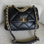 CHANEL Handbag 20C Black Lambskin Quilted 19 Flap Medium/Large Mixed Hardware - Redeluxe