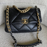 CHANEL Handbag 20C Black Lambskin Quilted 19 Flap Medium/Large Mixed Hardware - Redeluxe