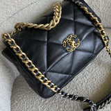 CHANEL Handbag 20C Black Lambskin Quilted 19 Flap Medium/Large Mixed Hardware - Redeluxe