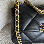 CHANEL Handbag 20C Black Lambskin Quilted 19 Flap Medium/Large Mixed Hardware - Redeluxe