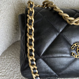 CHANEL Handbag 20C Black Lambskin Quilted 19 Flap Medium/Large Mixed Hardware - Redeluxe