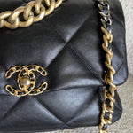 CHANEL Handbag 20C Black Lambskin Quilted 19 Flap Medium/Large Mixed Hardware - Redeluxe