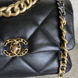 CHANEL Handbag 20C Black Lambskin Quilted 19 Flap Medium/Large Mixed Hardware - Redeluxe