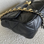 CHANEL Handbag 20C Black Lambskin Quilted 19 Flap Medium/Large Mixed Hardware - Redeluxe