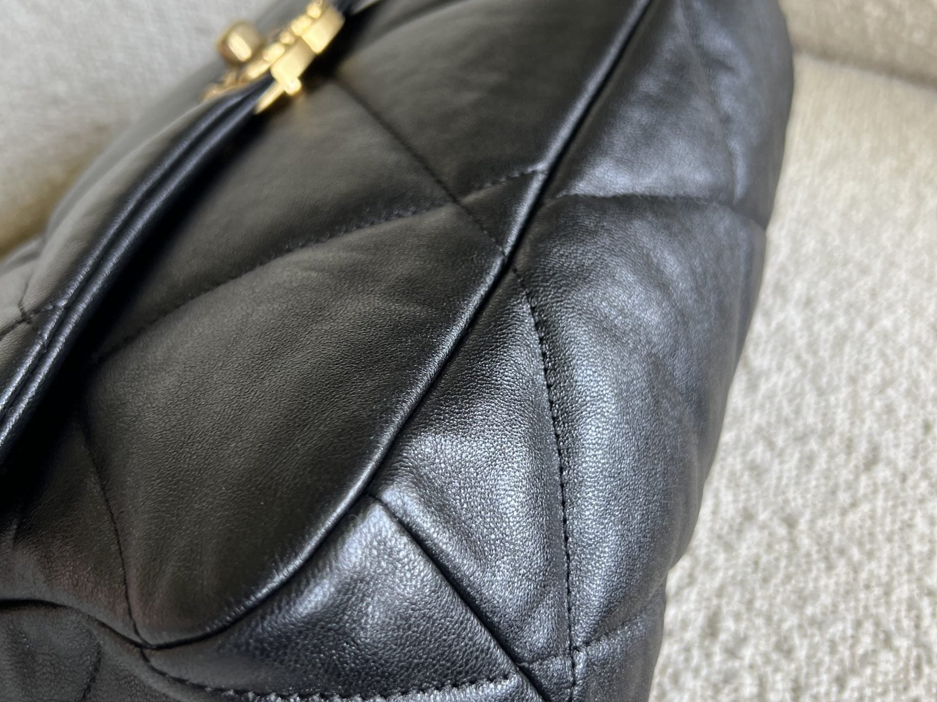 CHANEL Handbag 20C Black Lambskin Quilted 19 Flap Medium/Large Mixed Hardware - Redeluxe