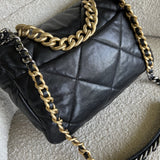 CHANEL Handbag 20C Black Lambskin Quilted 19 Flap Medium/Large Mixed Hardware - Redeluxe