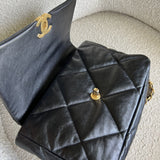 CHANEL Handbag 20C Black Lambskin Quilted 19 Flap Medium/Large Mixed Hardware - Redeluxe