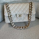 CHANEL Handbag 20C Light Beige Caviar Quilted Jumbo Classic Flap LGHW - Redeluxe